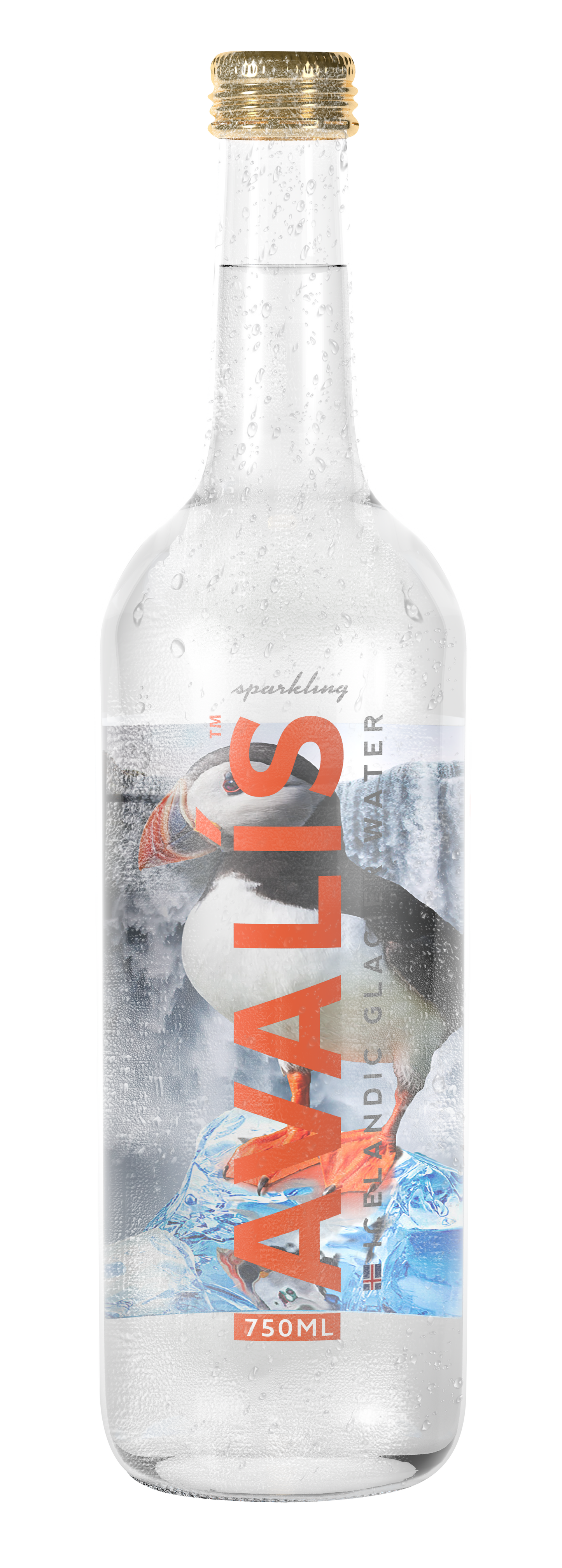 Avalis Icelandic Glacier water - A case of 12 Sparkling x 750ml Glass Bottles