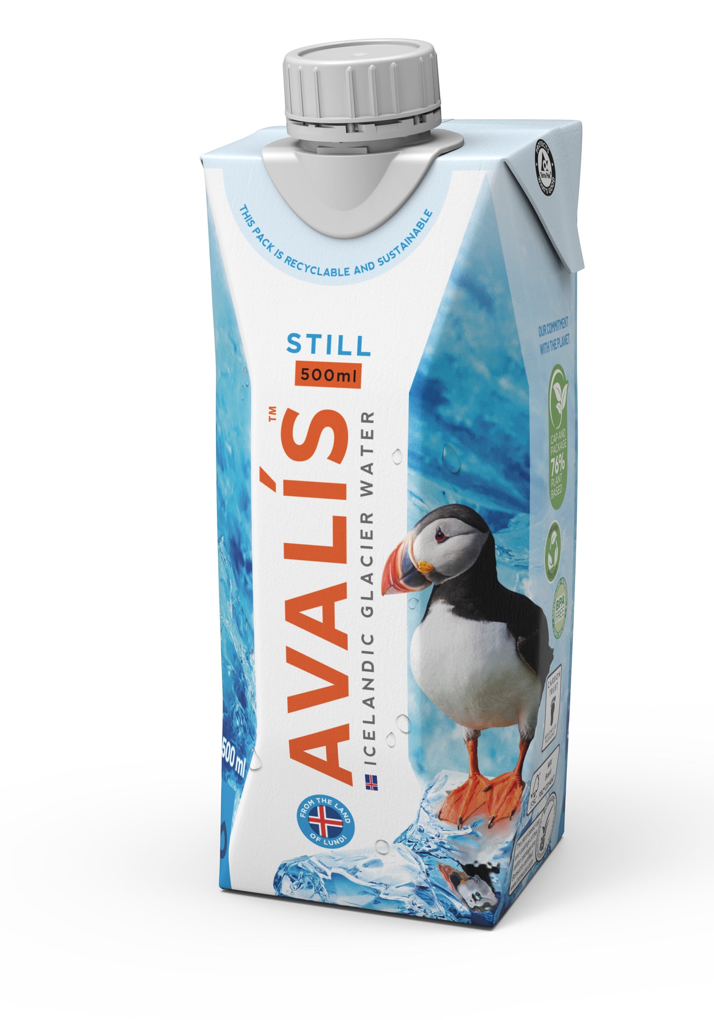 Avalis Icelandic Glacier Water Still 500ml Tetra Pak - A case of 18 x 500ml