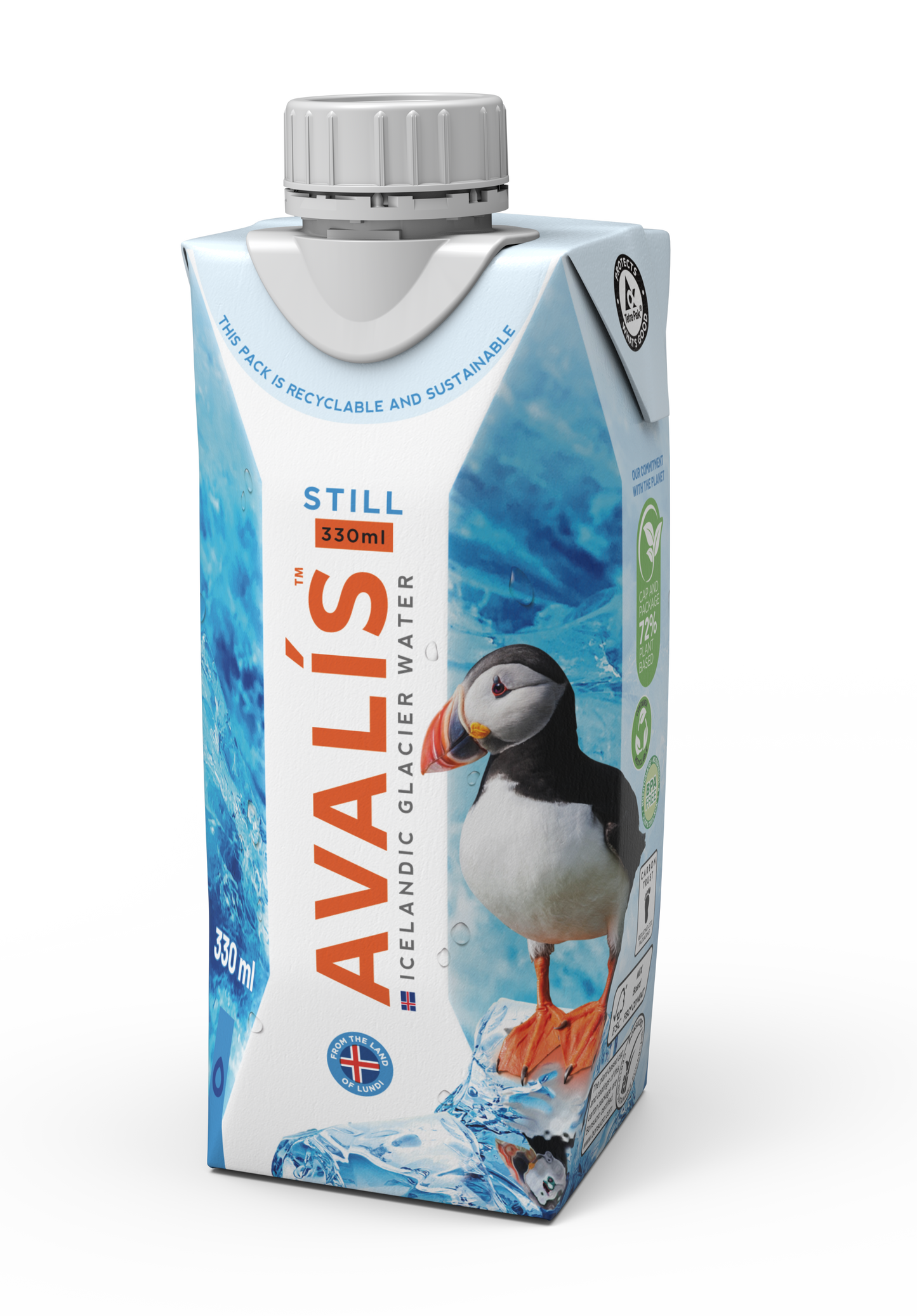 Avalis Icelandic Glacier Water Still 330ml Tetra Pak  - A case of 24 x 330ml